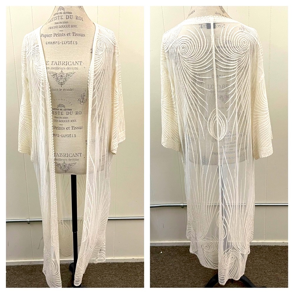 Fashly K embroidered sheer coverup